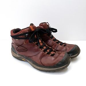 Patagonia Leather Lace Up Hiking Boots Mid Goretex Sable Brown